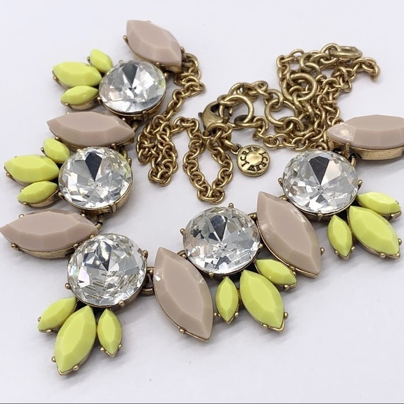 J. Crew Yellow and Beige Jeweled Necklace - Picture 2 of 3